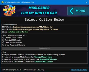 Мод "MSCLoader" для My Winter Car